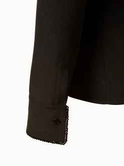 AKRIS Silk Crêpe Tunic Blouse With Swarovski Trim -AKRIS sale 0082 814404032253009 20200722