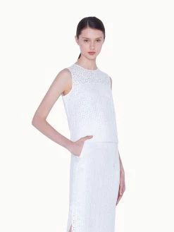 AKRIS Blouse With Plaid Embroidery