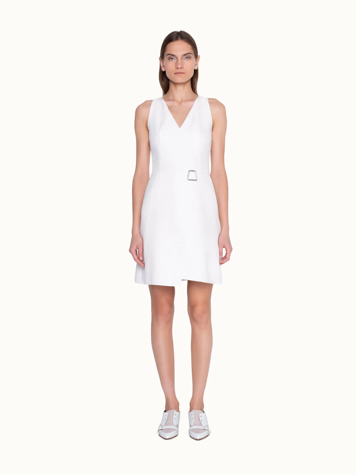 AKRIS Wrap Style Dress In Cotton Sillk With V-Neck 3 AKRIS Wrap Style Dress In Cotton Sillk With V-Neck - Image 3