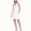 AKRIS Wrap Style Dress In Cotton Sillk With V-Neck