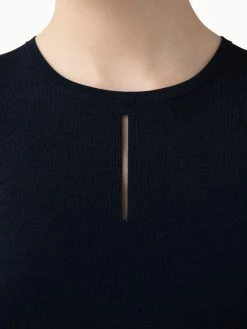 AKRIS Knit Silk Blouse With Sheer Tulle Sleeves -AKRIS sale 20200114 9160