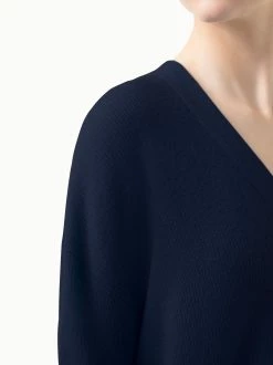 AKRIS Ribbed Cashmere Long V-Neck Knit Pullover -AKRIS sale 20200218 16040 097