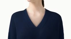 AKRIS Ribbed Cashmere Long V-Neck Knit Pullover -AKRIS sale 20200218 16043 097