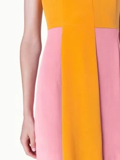 AKRIS Gown In Silk Crêpe Bi-Color With Asymmetrical Hem -AKRIS sale 445668