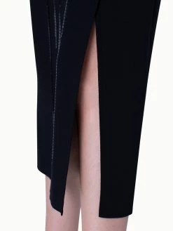 AKRIS Sheath Dress In Silk Crepe And Sequin Stripes -AKRIS sale 445677