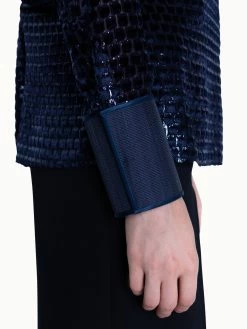 AKRIS Blouse In Silk Velvet Dévoré With Horsehair Cuff -AKRIS sale 445825