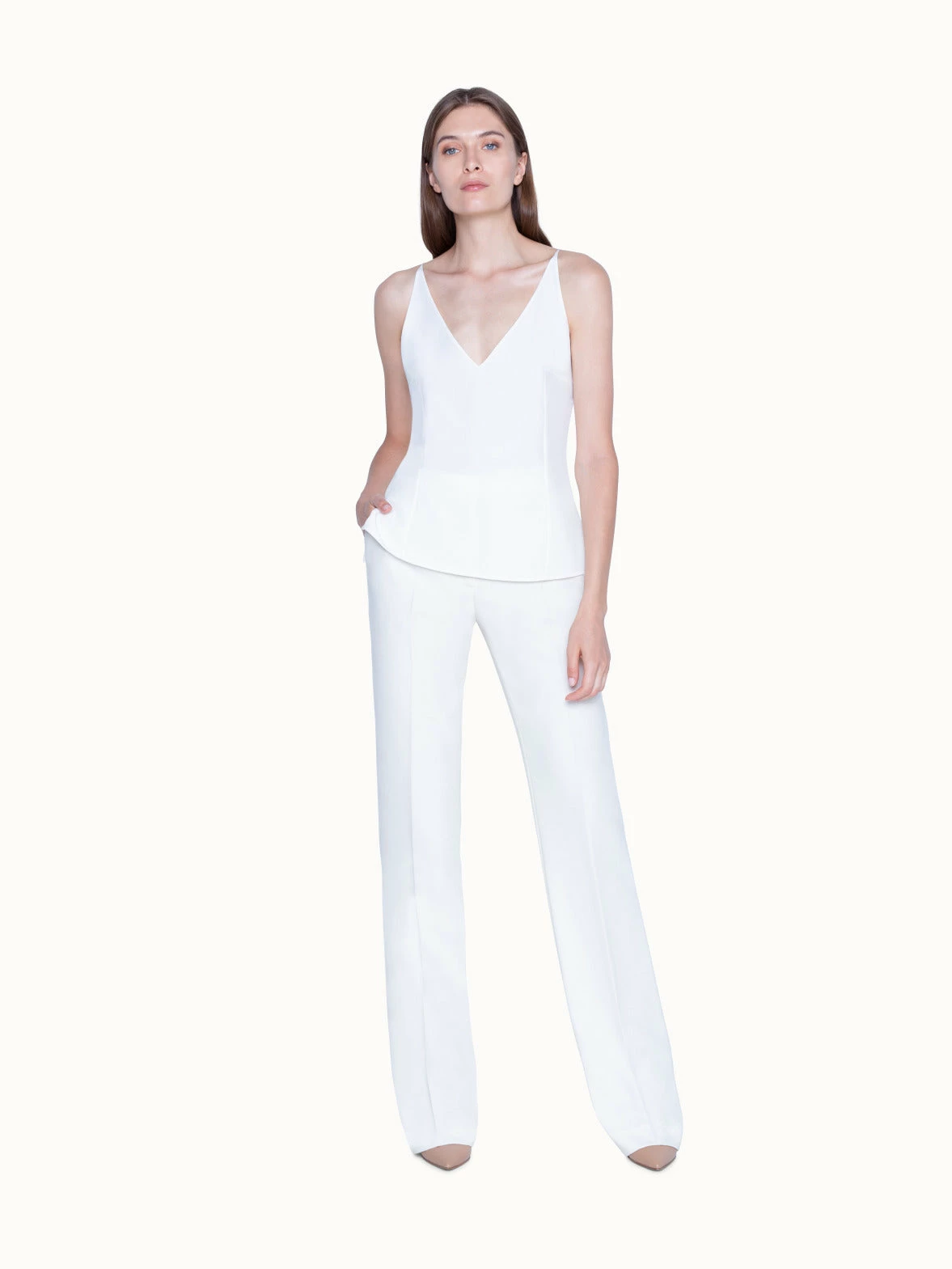 AKRIS Tank Top In Silk Crêpe With V-Neck 2 AKRIS Tank Top In Silk Crêpe With V-Neck - Image 2