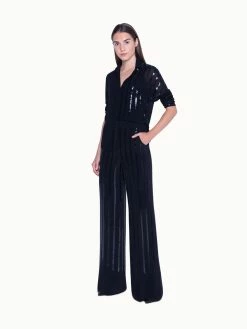 AKRIS Blouse In Silk Georgette With Sequin Stripes Embellishment 14 AKRIS Blouse In Silk Georgette With Sequin Stripes Embellishment -AKRIS sale 446332