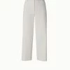 AKRIS Cropped Cotton Silk Double Face Wide Leg Pants