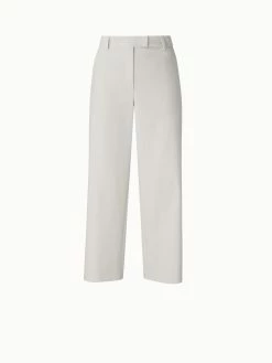 AKRIS Cropped Cotton Silk Double Face Wide Leg Pants