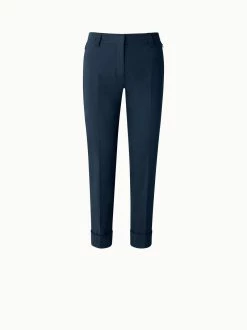 AKRIS Cuffed Cotton Poplin Ankle Length Pants
