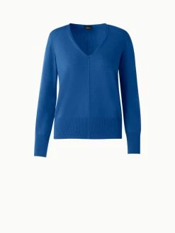 AKRIS Cashmere V-Neck Knit Sweater