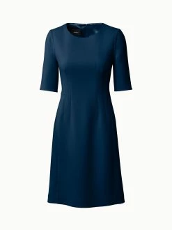 AKRIS Double Face Wool Crêpe Sheath Dress