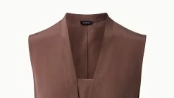 AKRIS Long Sleeveless Silk Crêpe V-Neck Tunic -AKRIS sale 548648