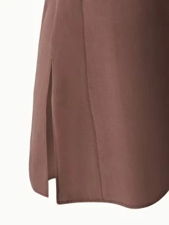 AKRIS Long Sleeveless Silk Crêpe V-Neck Tunic -AKRIS sale 548650