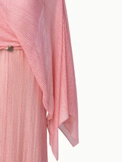 AKRIS Belted Lace Dress With Detachable Cape Scarf -AKRIS sale 549955