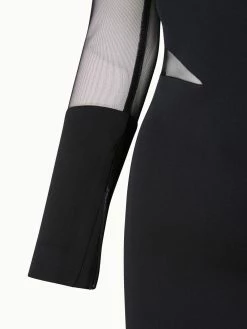 AKRIS Semi-Sheer Cutout Silk Crêpe Sheath Dress -AKRIS sale 550268