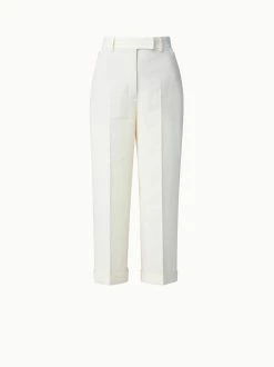 AKRIS Cropped Linen Wool Double Face Pants