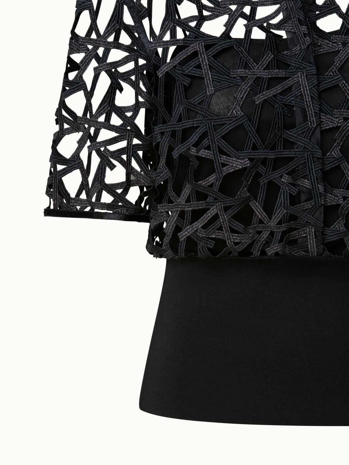 AKRIS Cropped Embroidered Semi-Sheer Blouse 5 AKRIS Cropped Embroidered Semi-Sheer Blouse - Image 5