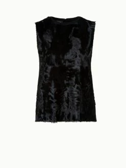 AKRIS Cashmere Silk Tunic With Silk Lamb Front