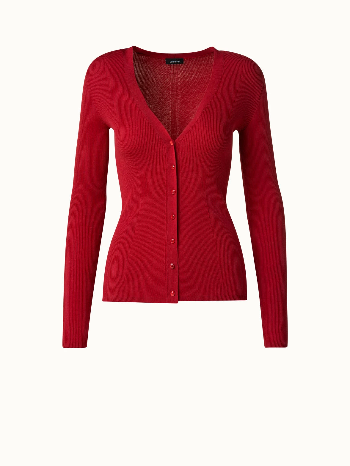 AKRIS Sea Island Cotton Rib Knit Cardigan 1 AKRIS Sea Island Cotton Rib Knit Cardigan