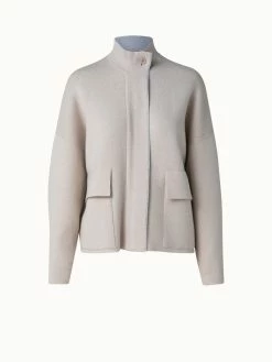 AKRIS Cashmere Bi-color Knit Cardigan