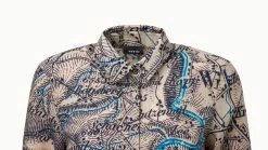 AKRIS St. Gallen Map Print Wool Voile Blouse -AKRIS sale 602258