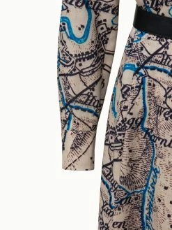 AKRIS Wool Mousseline Vintage St. Gallen Map Print Dress 15 AKRIS Wool Mousseline Vintage St. Gallen Map Print Dress -AKRIS sale 602631