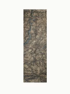 AKRIS Cashmere Silk Vintage Sg Map Print Scarf -AKRIS sale 610488