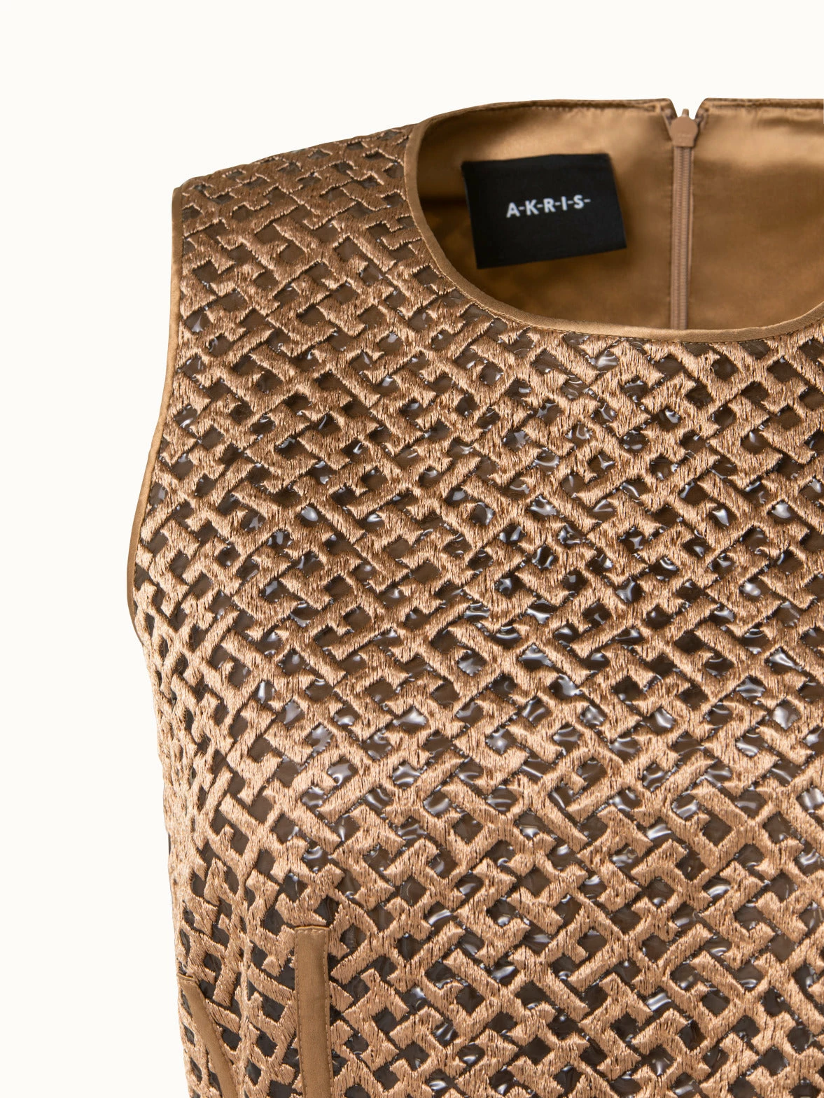 AKRIS Techno Embroidery On Foil A-Line Dress 6 AKRIS Techno Embroidery On Foil A-Line Dress - Image 6