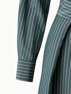 AKRIS Silk Crepe Stripes Shirt Dress -AKRIS sale 648203