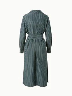 AKRIS Silk Crepe Stripes Shirt Dress -AKRIS sale 648864