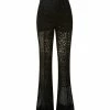 AKRIS High Waist Techno Embroidery Patchwork Bootcut Pants