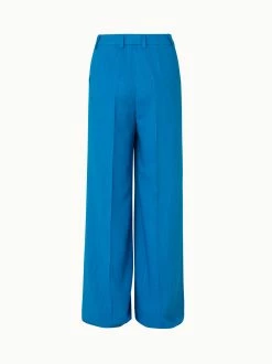 AKRIS Wide Leg Linen Wool Crêpe Double-Face Pants -AKRIS sale 669204