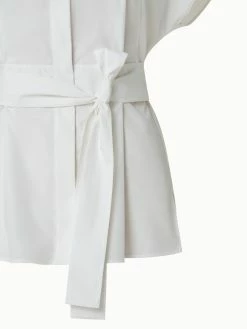 AKRIS Cotton Silk Poplin Cap Sleeve Blouse -AKRIS sale 669766