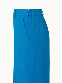 AKRIS Wide Leg Linen Wool Crêpe Double-Face Pants -AKRIS sale 670488