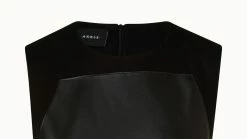 AKRIS Long Cotton Twill Dress With Leather Apron Bodice -AKRIS sale 670595