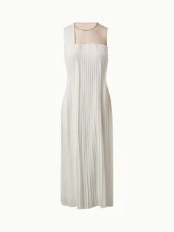 AKRIS Silk Georgette Plisse Dress