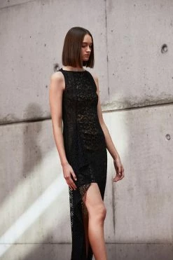 AKRIS Techno Embroidery Patchwork Apron Gown -AKRIS sale 675581