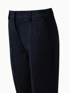 AKRIS Tapered Wool Double Face Striped Cuff Pant -AKRIS sale 683629