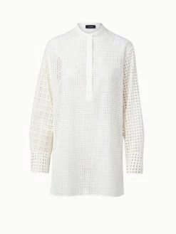 AKRIS Cotton Broderie Anglaise Patchwork Tunic