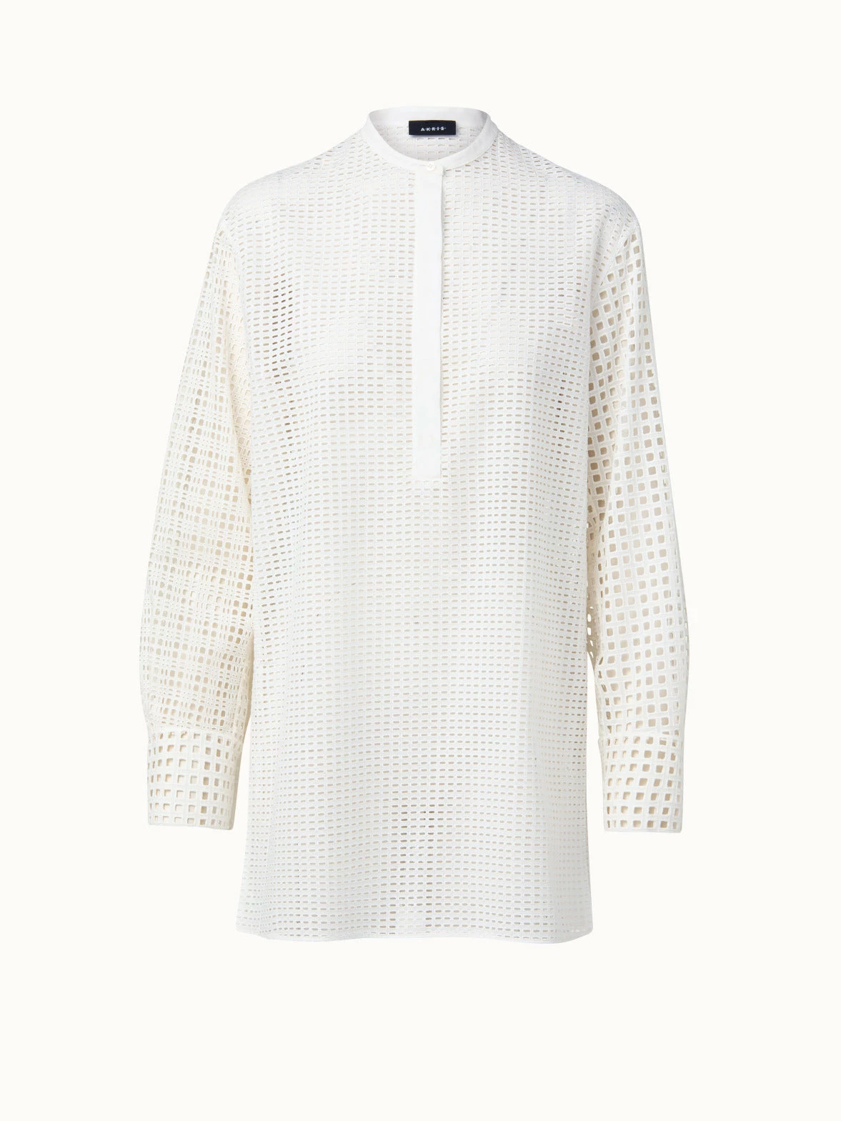 AKRIS Cotton Broderie Anglaise Patchwork Tunic 1 AKRIS Cotton Broderie Anglaise Patchwork Tunic