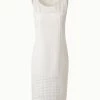AKRIS Cotton Broderie Anglaise Patchwork Sheath Dress