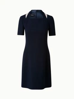 AKRIS Wool Double-Face Apron Sheath Dress