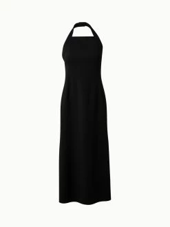 AKRIS Wool Double-Face Apron Midi Dress