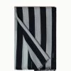 AKRIS Cashmere Silk Scarf With Screen Stripes Print