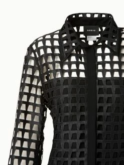 AKRIS Trapezoid Grid Embroidery Tunic Dress 5 AKRIS Trapezoid Grid Embroidery Tunic Dress -AKRIS sale 686696