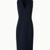 AKRIS Wool Crêpe Double-Face Sheath Dress
