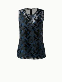 AKRIS Tulle Sleeveless Top With The Order Of Things Embroidery