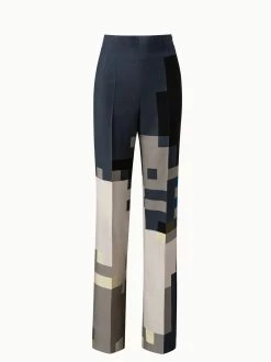 AKRIS Wool Double-Face Wide Pant With Novemberday Print